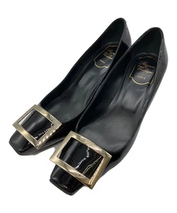 Roger Vivier Pumps Women's Size 37.5 Black Patent Leather - Picture 1 of 10