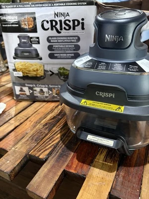 Freidora de aire de vidrio portátil Ninja Crispi 4 en 1 4 cuartos + 6 recipientes de taza FN101GY AZUL MARINO Foto 1 de 4