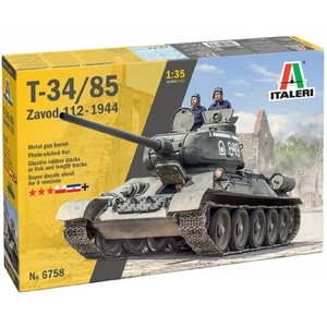 Modello Italeri T-34/85 Zavod 112 1/35: Canone Metallo, Fotoincisione, Cingoli S - Foto 1 di 19
