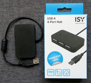 ISY IHU 1001 4-Port Hub USB Hub Schwarz - Bild 1 von 4