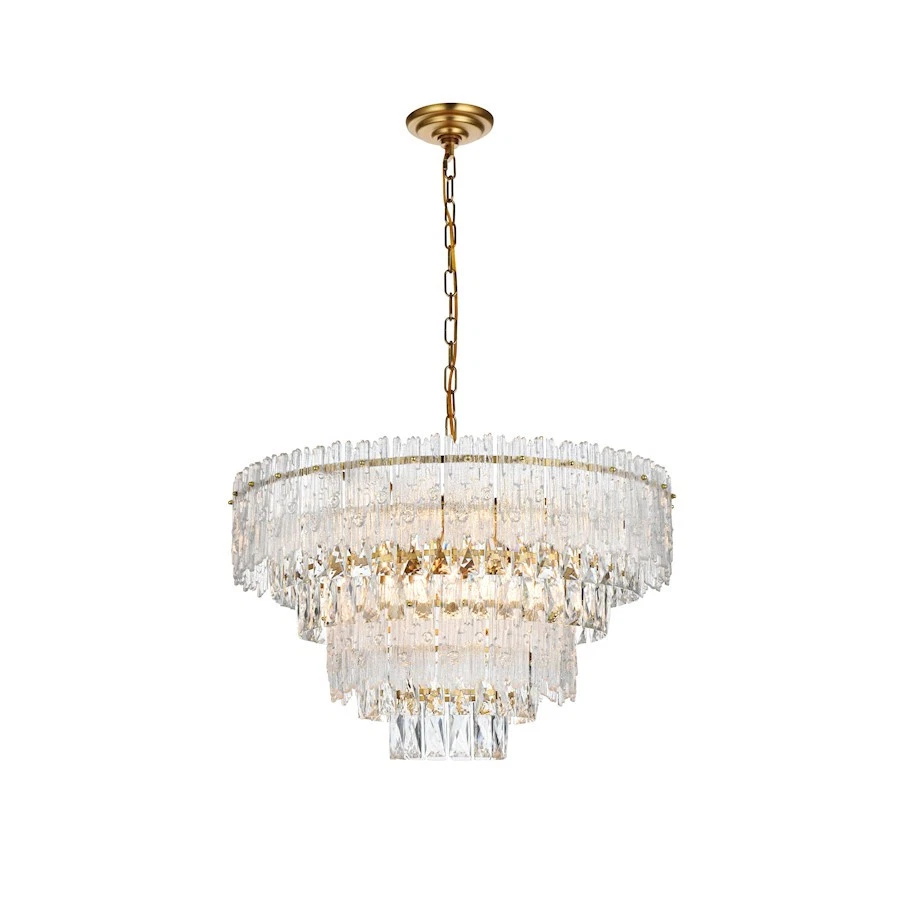 Elegant Lighting Emilia 25" Chandelier, Satin Gold - 1780D25SG - Image 1 of 1