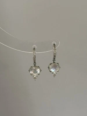 NADRI 银色正品石吊坠耳环 — 第 1/4 张图片