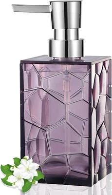 Hand Sanitizer Dispenser, Clear Acrylic Plastic Liquid Pump Bottle, Purple - Image 1 of 4