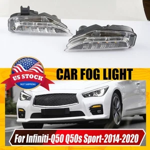 Front Bumper Lower Turn Signal Fog Light Fits Infiniti Q50 Sport 2014-20 LH+RH - Picture 1 of 13