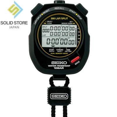 Cronómetro SEIKO SVAS009 Natación Master Deportes 300 Vueltas/Memoria Dividida Negro Foto 1 de 4