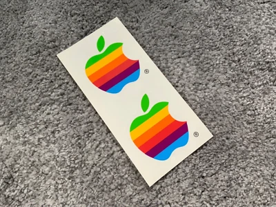 2 Vintage Apple Stickers from 80/90s (very old) ref.51 - Image 1 of 4