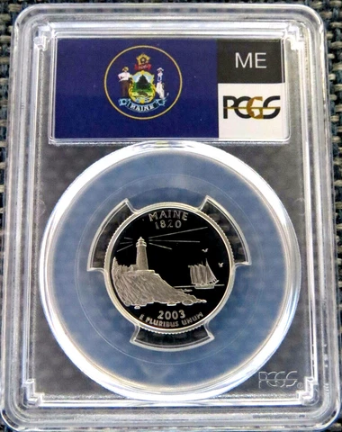 2003-S S25C WASHINGTON MAINE QUARTER PCGS PR 70 DCAM SILVER RARE R3 TOP-POP Cover