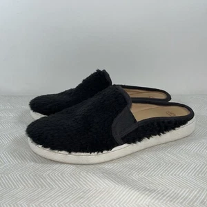 UGG Womens Luci Furry Slip On Fuzzy Mules Black Shoes Sz 8 Casual Warm Fall Chic - Picture 1 of 17