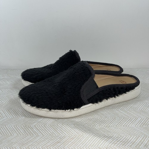 Scarpe sneakers UGG donna Luci Furry slip on fuzzy mules nere calde autunno inverno