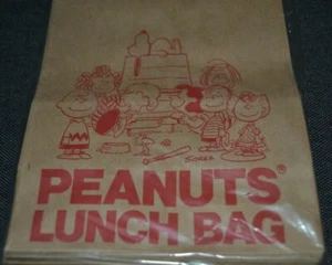 Peanuts Snoopy & Gang Lunch Bags Paper 20 Pack Space for Name MINT! Vintage 70's - Picture 1 of 4