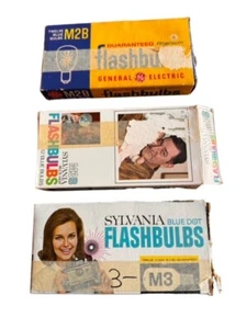 Flashlampadine vintage Sylvania & GE punti blu set di 3 scatole - Foto 1 di 10