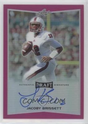 2016 Leaf Metal Draft JACOBY BRISSETT Pink Prismatic RC AUTO #06/20 Made COLTS  - Image 1 of 2