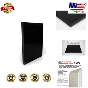 Premium Black HDPE Sheet - 3/4'' Thick, Essential for DIY & Outdoor Applications - Picture 1 of 11