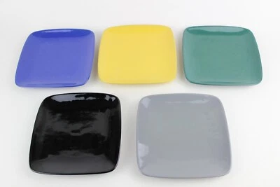 Bückeburg Design 5x Kuchenteller / Teller  16cm bunt 50er 60er Jahre 50s 60s - Bild 1 von 3