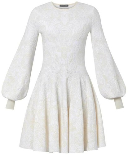 Abito Runway Alexander Mcqueen floreale jacquard lana taglia M