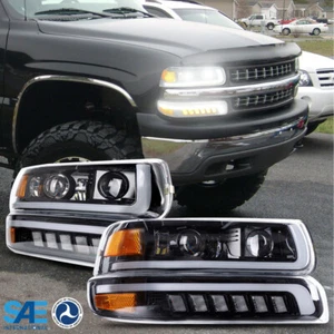 For 99-02 Silverado/00-06 Tahoe Suburban DRL LED Headlights Bumper Lamps DOT - Picture 1 of 10