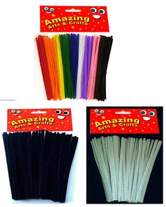 Limpiatubos Chenille Stems 150 x 4mm 100 en colores surtidos Blanco y Negro - Imagen 1 de 4