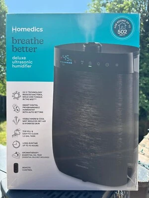 Homedics UHE-WMTF342-BK Deluxe Ultrasonic Humidifier, 1.50 Gallon Tank & 70 Hrs - Image 1 of 2