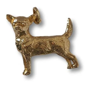 Chihuahua Solid 14K Gold Pendant - Picture 1 of 4