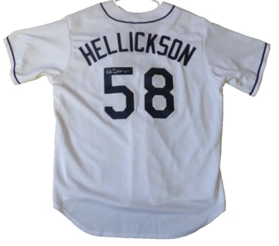 Jersey Jeremy Hellickson #58 Tampa Bay Rays Majestic Autografiado Blanco Talla XL Foto 1 de 4