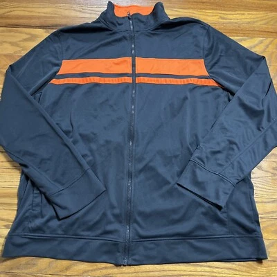 Starter Gray Orange Zip Up Active Sport  Gym Workout Track Jacket Men’s XXL Foto 1 de 4