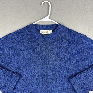 Vintage American Eagle Sweater Mens XL Blue Wool Blend Chunky Knit Made In USA - Picture 1 of 13