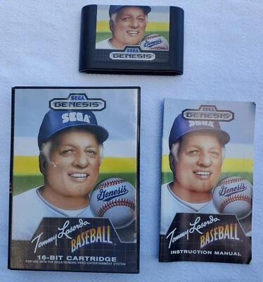 Carrito de béisbol Tommy Lasorda 1989 vintage original Sega Genesis videojuego MLB de 16 bits Foto 1 de 2