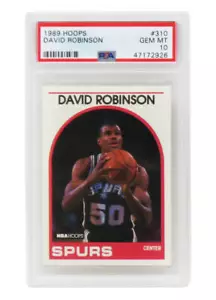 David Robinson Spurs 1989 Hoops Basketball #310 RC Rookie Card - PSA 10 GEM MINT - Picture 1 of 2