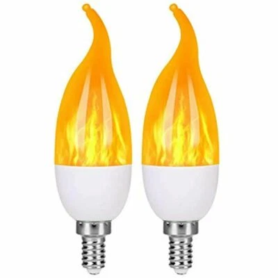 OHLGT E12 Flame Bulbs Pack, 3 Mode LED Candelabra Light 1.2 Watt Warm White Tip - Image 1 of 4
