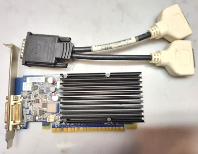 PNY Nvidia GeForce 8400GS 512M PCIe DDR3 DMS-59 Graphics Card + Dual DVI Adapter - Image 1 of 4