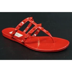 Valentino Rockstud Gladiator Thong Jelly PVC Sandals SZ 36 New Red Rosso $495 - Picture 1 of 11