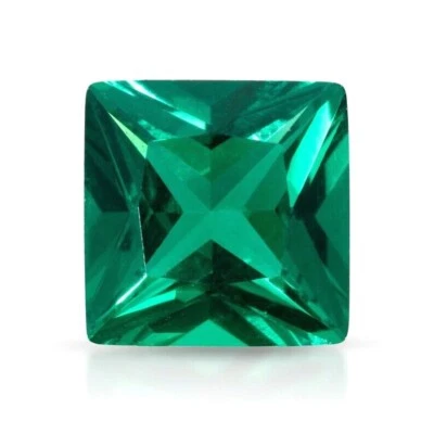 Hydrothermal Emerald Princess Cut Shape Gemstone AAA+ Quality For Jewelry Making - Image 1 of 2