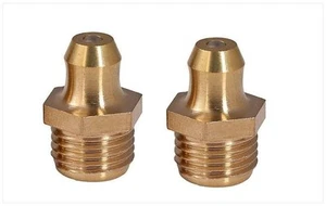2 Pieces Grease Fitting BSPP Pipe BSP 3/8-19 Zerk Nipple Straight Brass P-CT - Picture 1 of 1