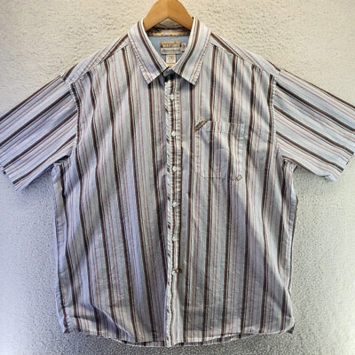 Ecko Unltd Button Down Shirt Men 2XL XXL White Striped Short Sleeve Pocket Rhino - Image 1 of 4