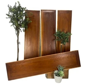 4 Wooden Door Panels, Cupboard Furniture Architectural Salvage, Arts Crafts A75, - Picture 1 of 9