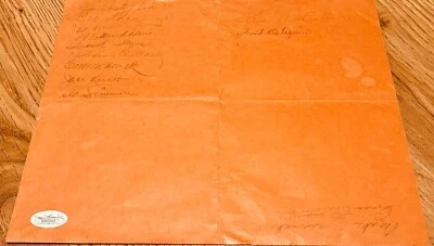 1942 Philadelphia A’s team signed autographed roster Connie Mack Al Simmons JSA - Image 1 of 3