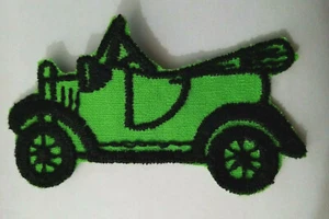 Patch vintage anni 70 antica auto verde ricamata auto dagli USA - Foto 1 di 3