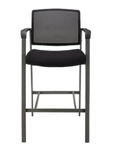 Staples Esler Mesh Stool with Footrest and Fixed Armrests, 42.5" Height - Black - Bild 1 von 5