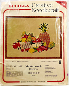 1970s Bucilla Fruit Delight 1745 Crewel Kit 18x24 Masterwork Series Vintag 13555