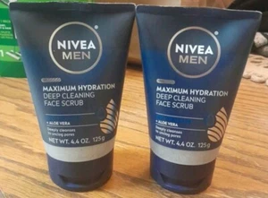 (2) NIVEA Men Maximum Hydration Deep Cleaning Face Scrub + Aloe Vera 4.4 Oz. - Picture 1 of 4