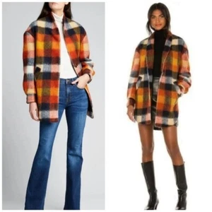Veronica Beard Nanci Dickey karierter Wollmischung Mantel Gr. XS rot blau Winter Herbst - Bild 1 von 8