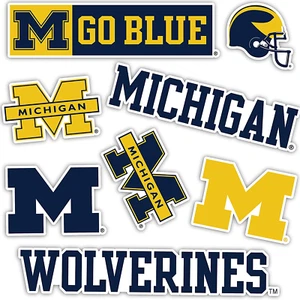 UM Wolverines Vinyl Sticker Set - Laptop Water Bottle Car Scrapbook - Picture 1 of 6