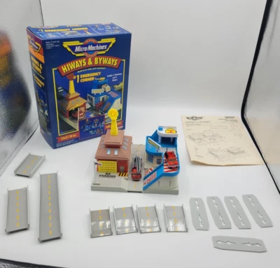 1991 Micro Machines Hiways & Byways Emergency Corner Playset Complete - Image 1 of 4