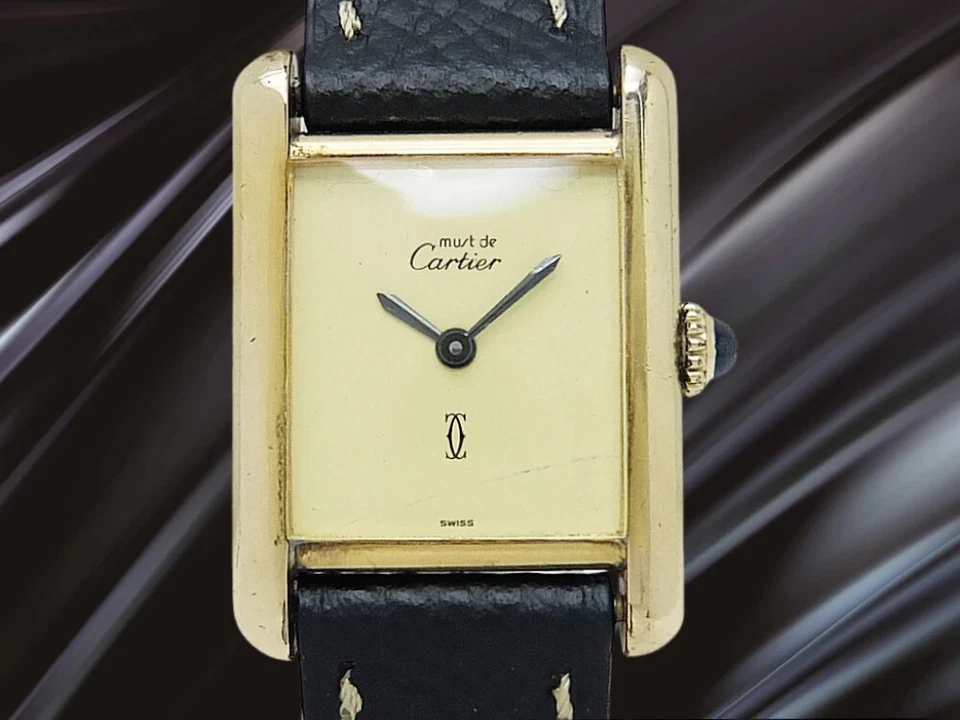 Cartier Must de Tank SM Vermeil Silver 925 Manual Wind Rectangular [NewVideo] - Image 1 of 4
