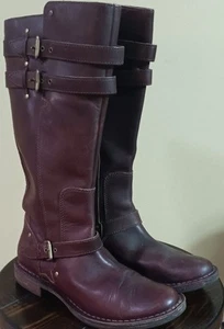 UGG Australia Größe 8,5 Gillespie braun Leder groß durchgehender Reißverschluss Motorrad Reitstiefel - Bild 1 von 6