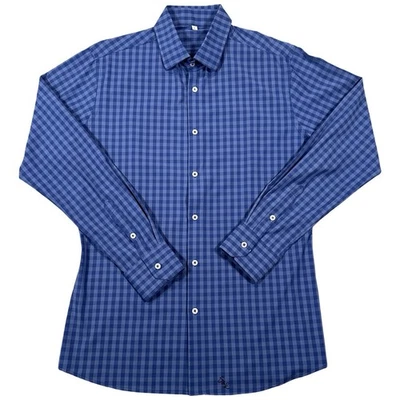 Рубашка мужская State & Liberty имбирь на пуговицах большая синяя эластичная - Изображение 1 из 4