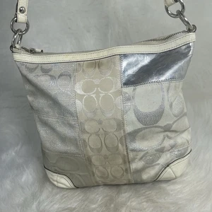 COACH GRAY WHITE PATHWORK CROSSBODY BAG 13496 - Picture 1 of 13
