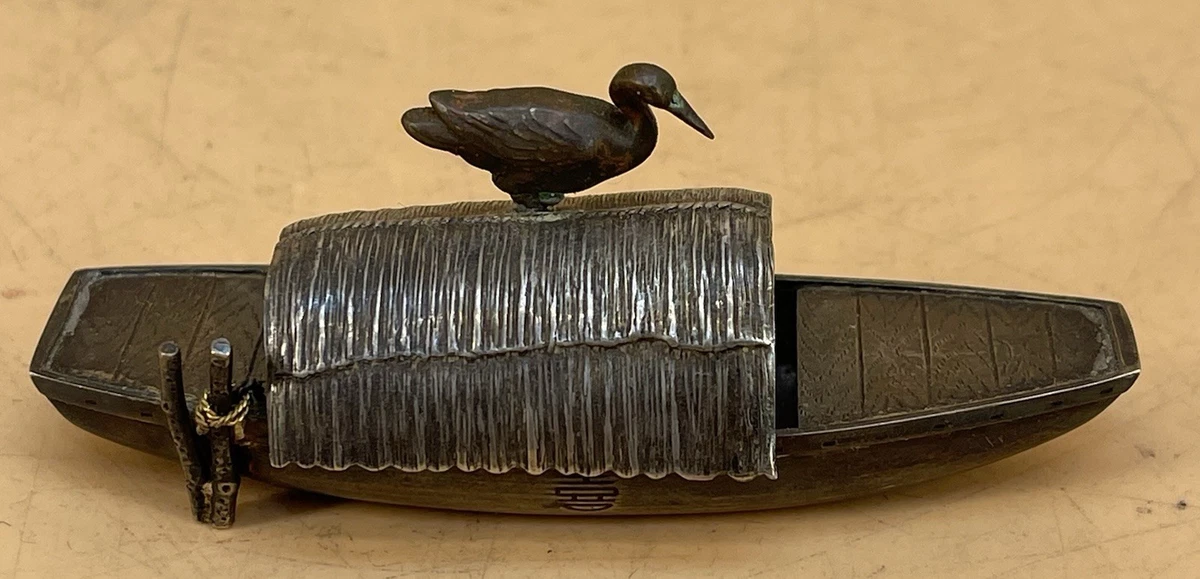 日本古董银色盒| eBay