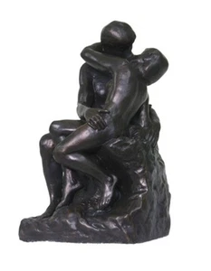 IL BACIO di RODIN 6" STATUA BRONZO SCULTURA ARTE EUROPEA - Foto 1 di 1