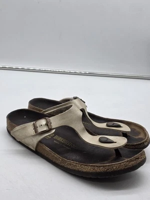 Sandalias Birkenstock Gizeh Talla Hombre 7 Mujer 9 EU 40 Tanga Blanco Perla Alemania Foto 1 de 4